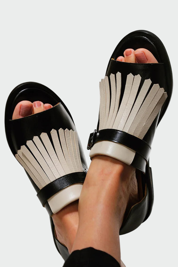 Lucretia | Elegante Platform Sandaler med Frynser