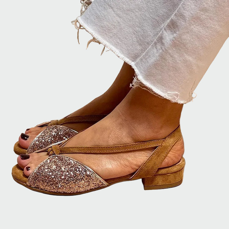 Lav sandal med glimmer