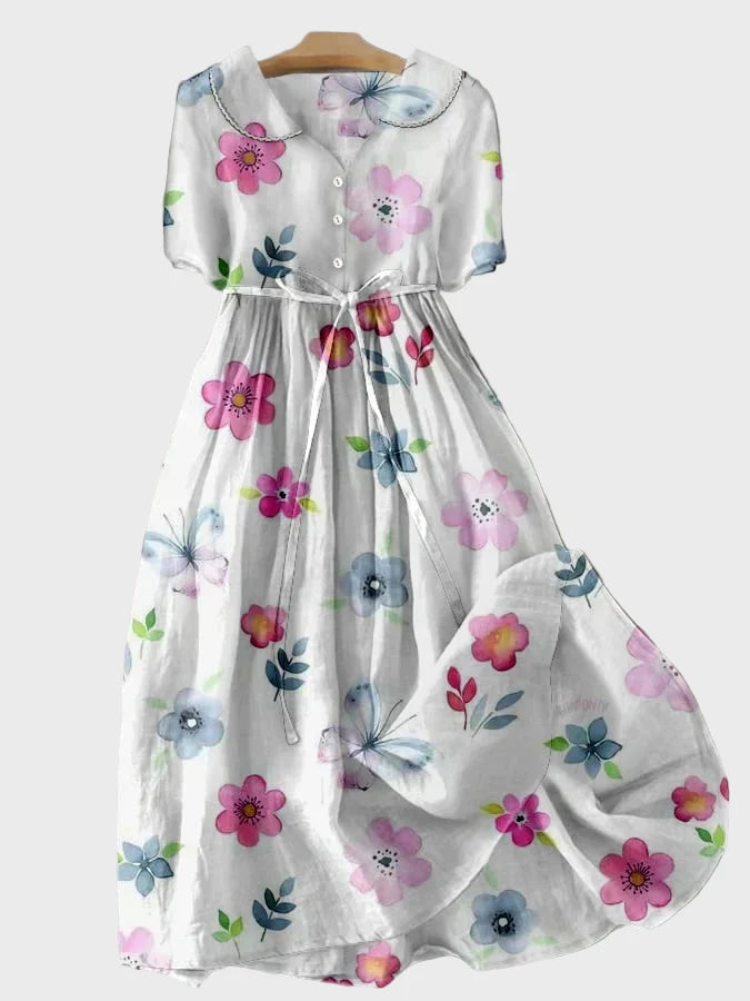 Kjole med Forårsblomster