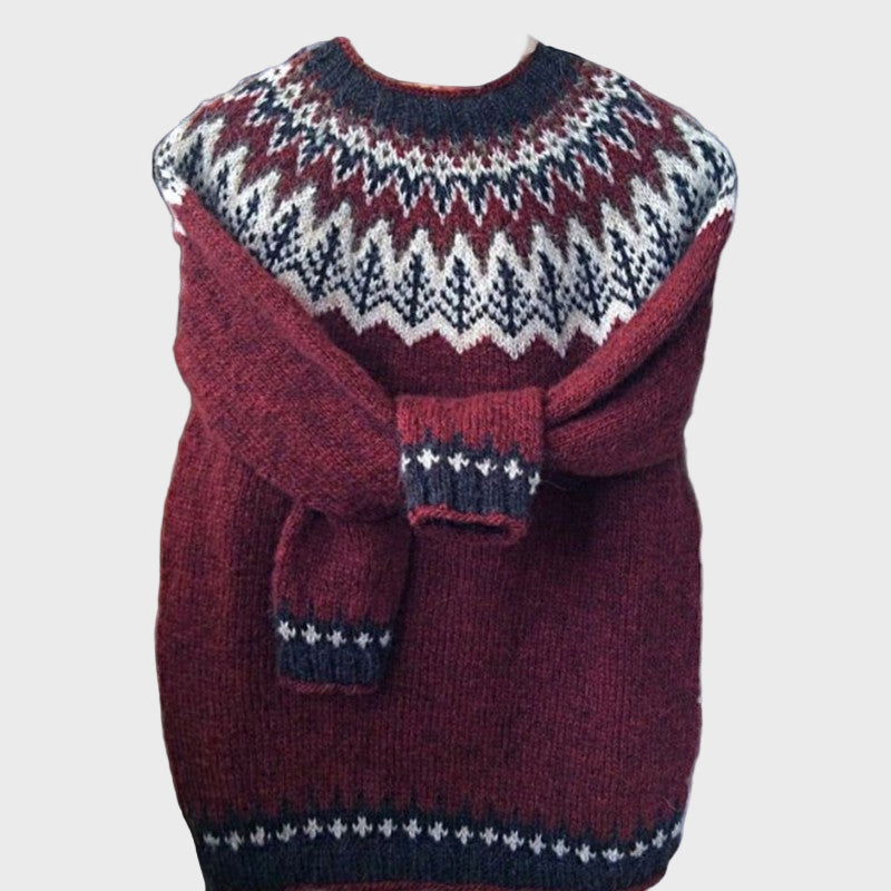 Strikket Turtleneck med Jacquard Mønster