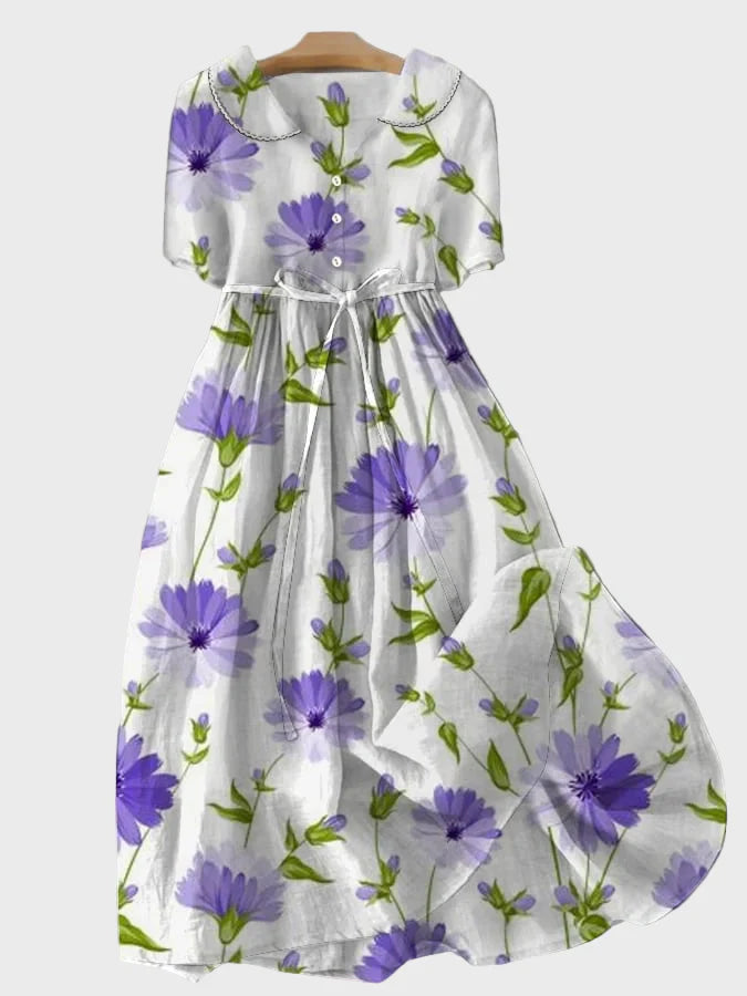 Blomsterkjole i Lavendel Nuance