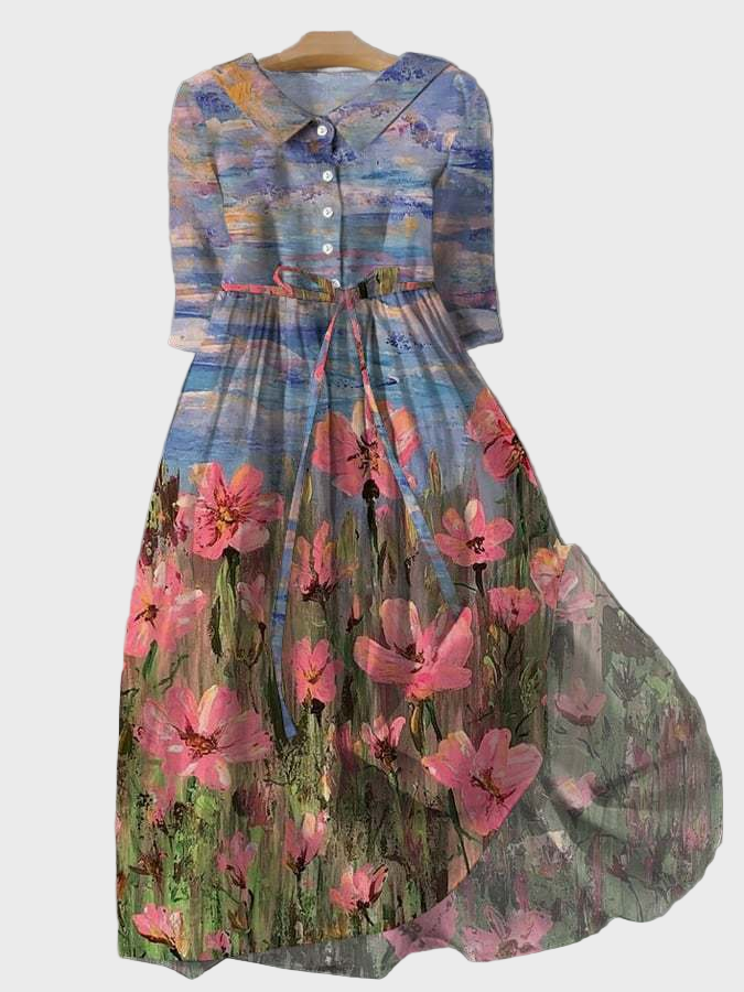 Prærie Kjole med Impressionistisk Design