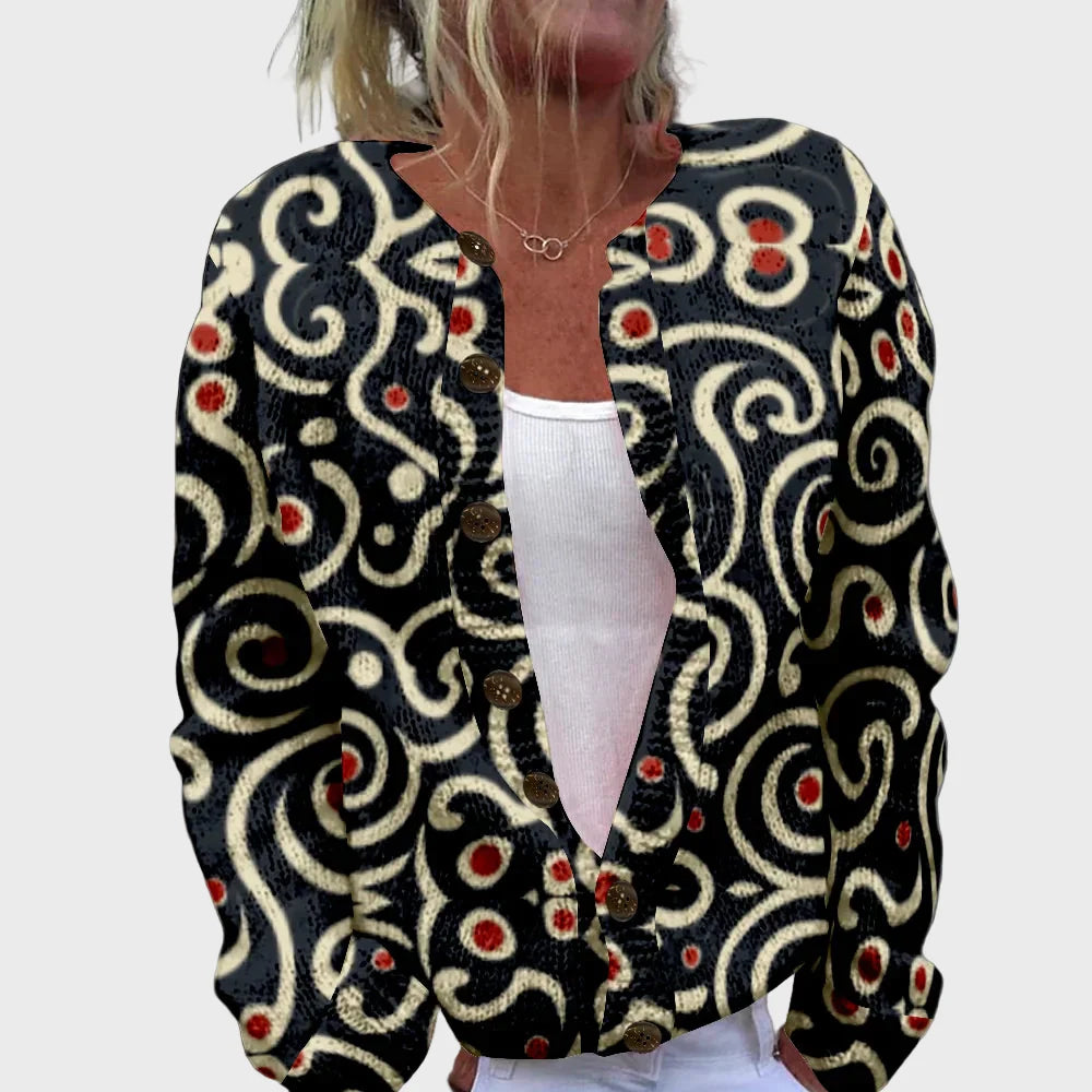 Elegant Strikket Vest med Mønster