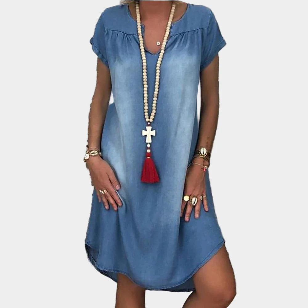 Afslappet denim sommerkjole