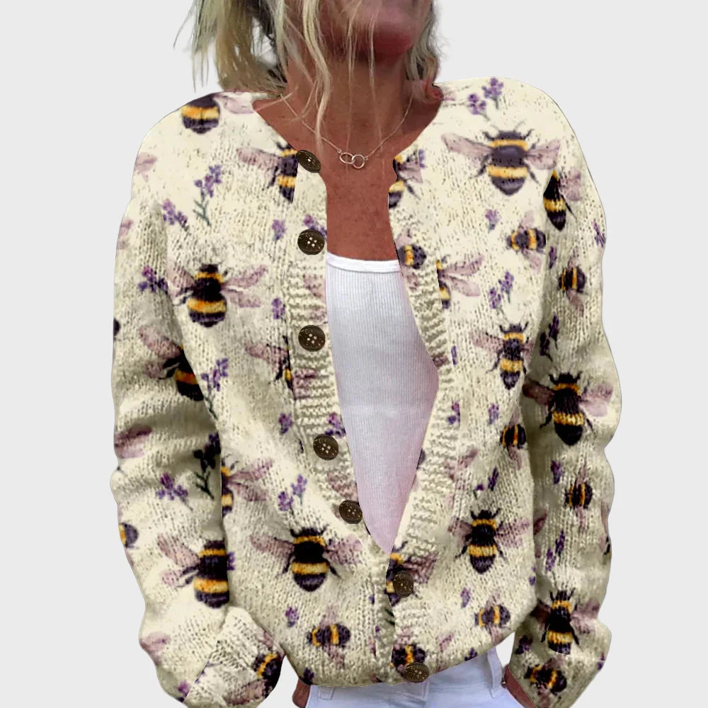 Elegant Strikket Vest med Mønster