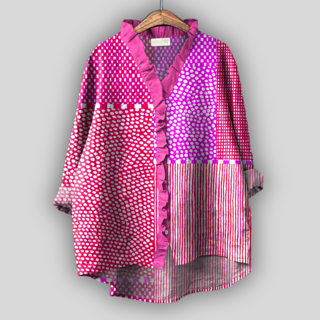 Linned Bluse Fuchsia Palette