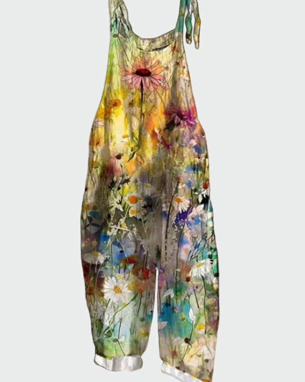 Retro blomsterprint jumpsuit