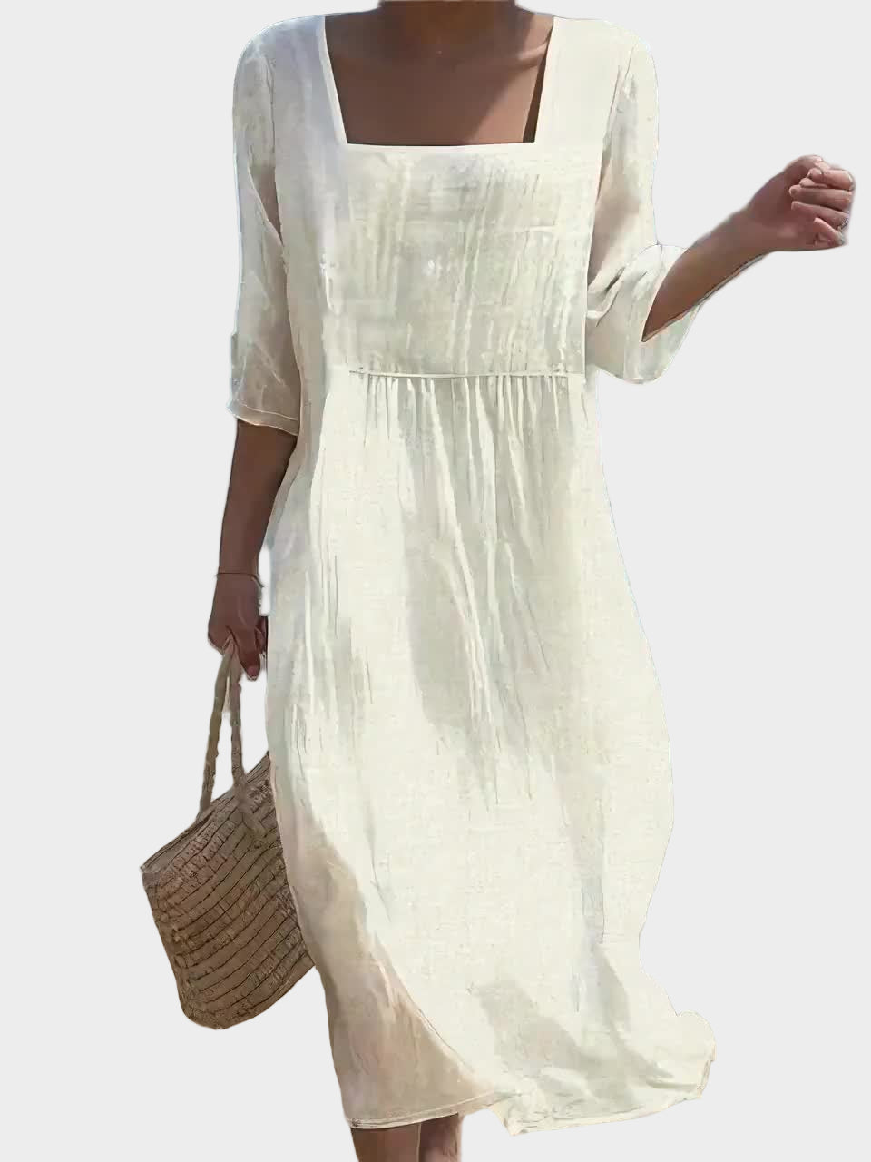 Uofficielt Linnedress med Naturlig Komfort og Elegant Enkelhed