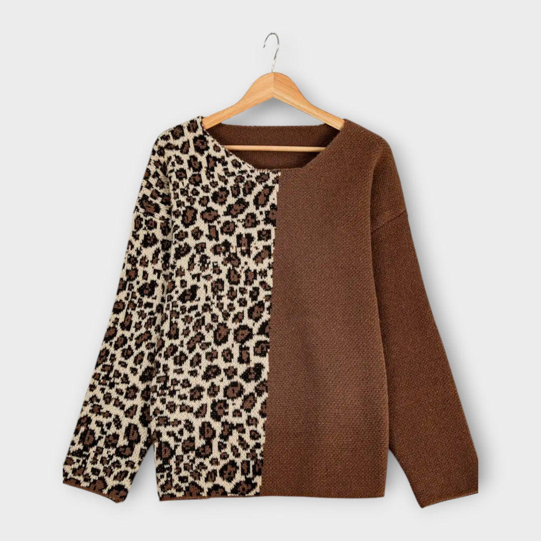 Marina - Komfortabel sweater med panterdesign