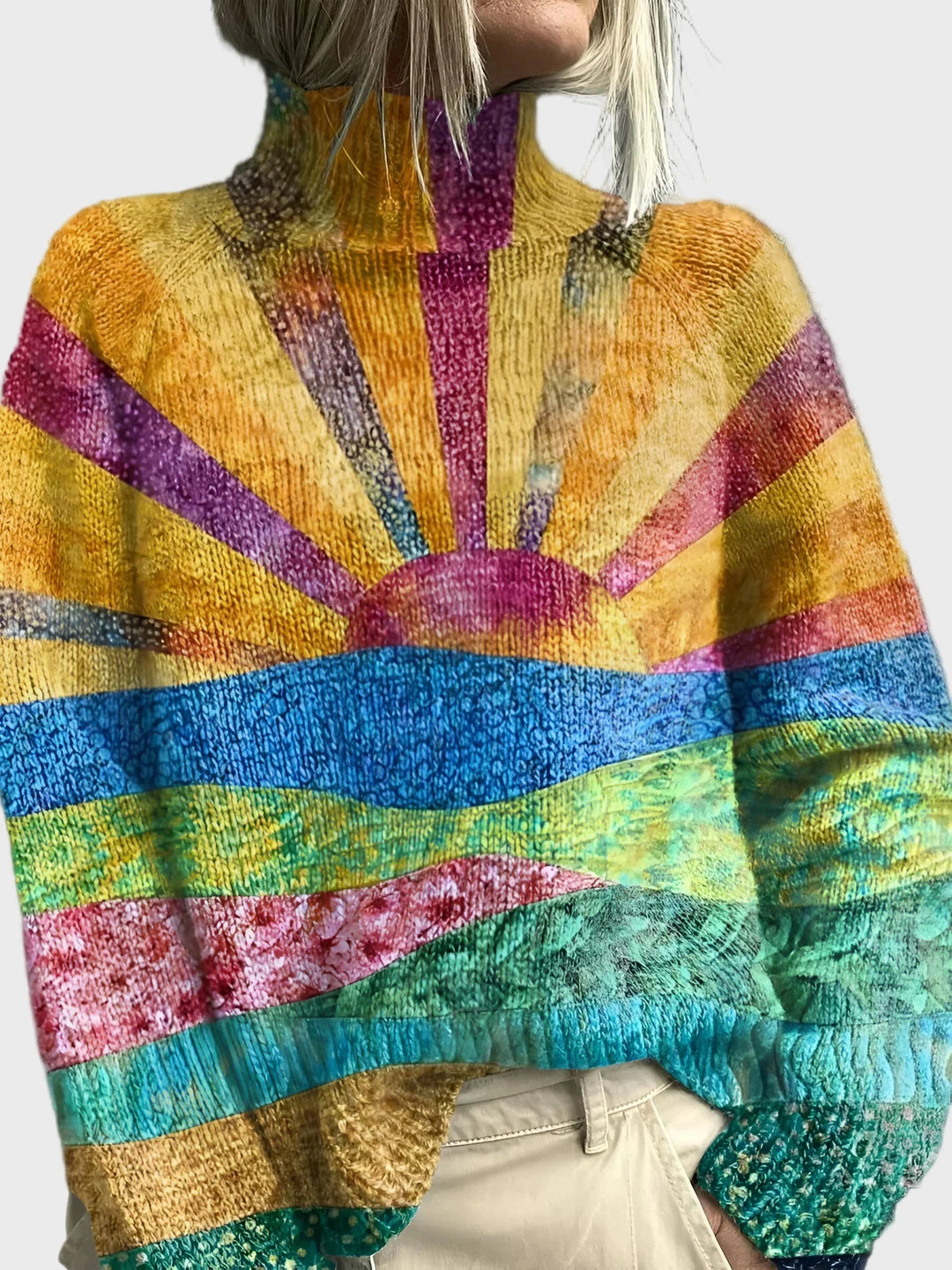 Strikket Turtleneck med Særlig Design