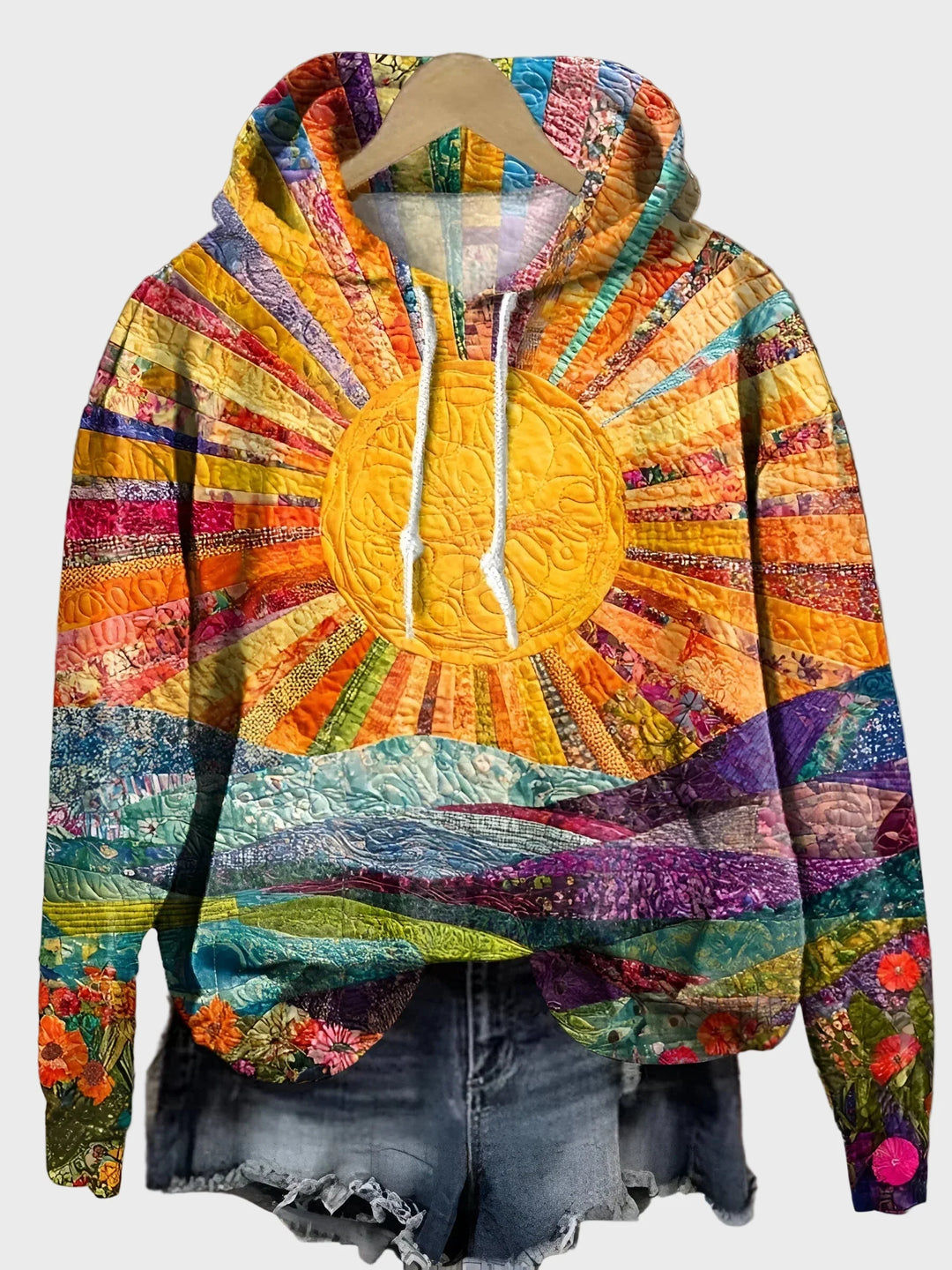 Sweatshirt med Solstrålemønster