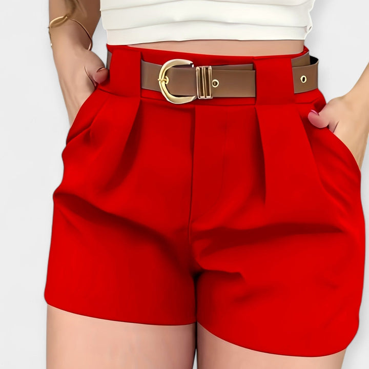 Høje Talje Plisseret Shorts