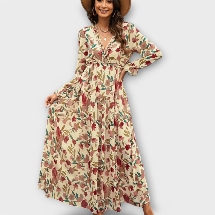 Maxi Kjole med Blomster