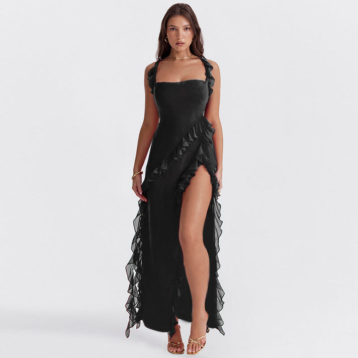 Meissa | Kjole med Asymmetrisk Volang