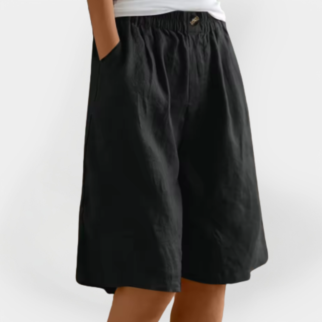 Linned Shorts med Lommer