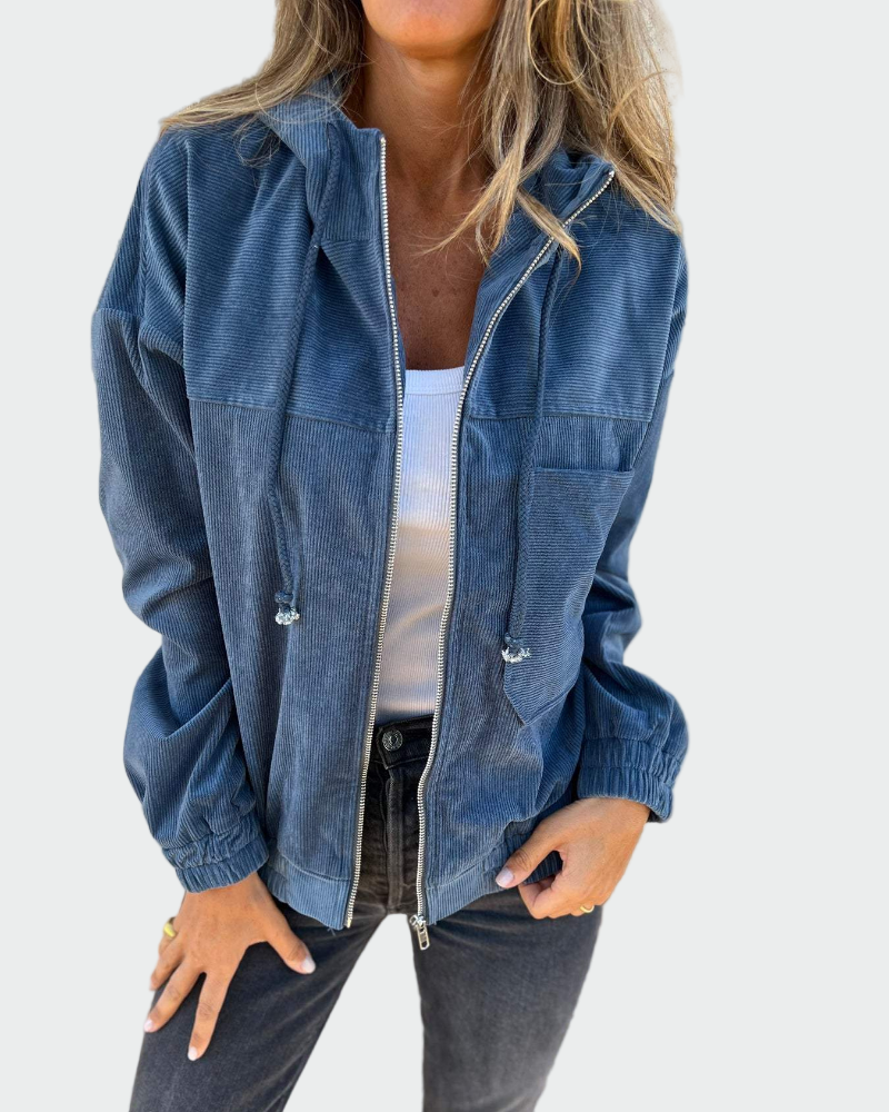 Jakke i velour med striber