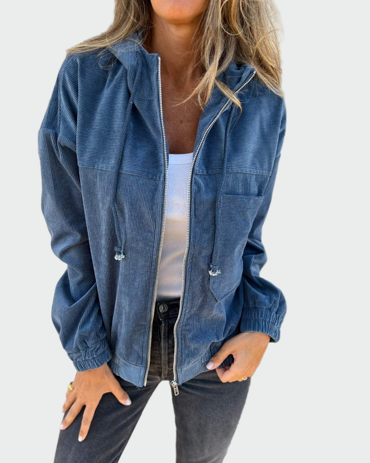 Jakke i velour med striber