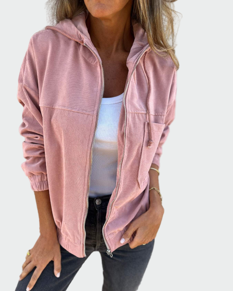Jakke i velour med striber