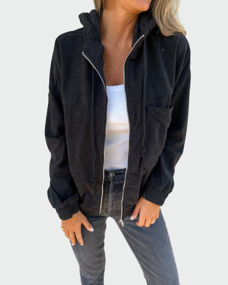 Jakke i velour med striber
