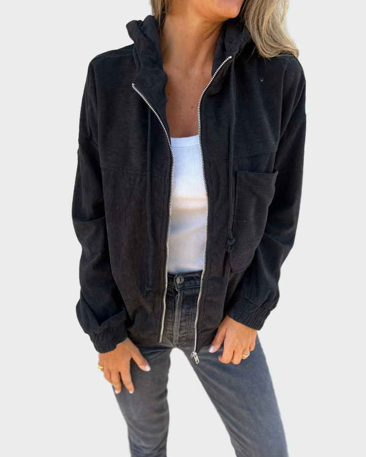 Jakke i velour med striber