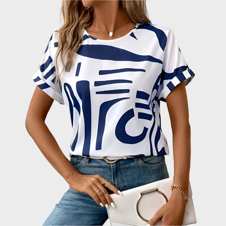 Dagligt T-shirt med Abstrakt Design