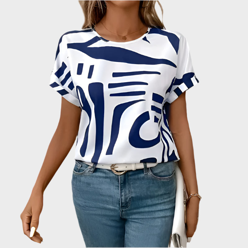 Dagligt T-shirt med Abstrakt Design