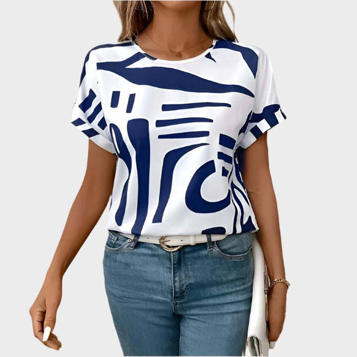 Dagligt T-shirt med Abstrakt Design