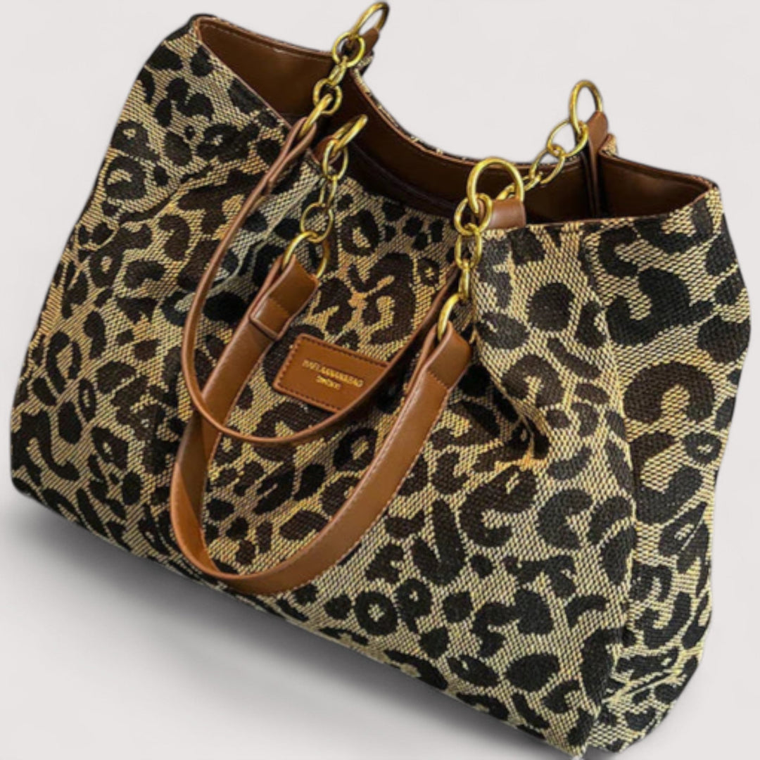 Alma – Leopard Canvas Shoppingtaske