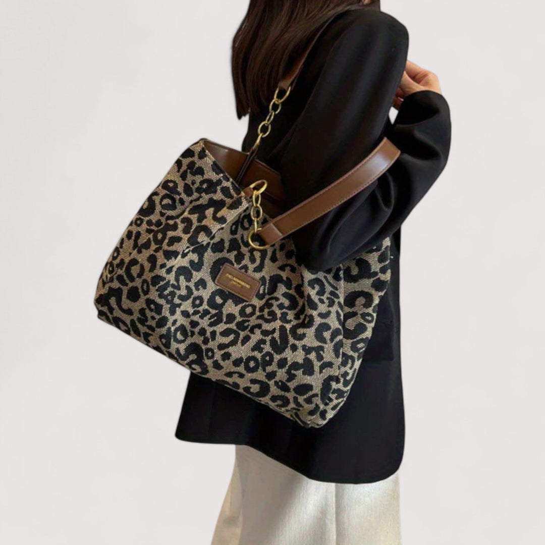 Alma – Leopard Canvas Shoppingtaske