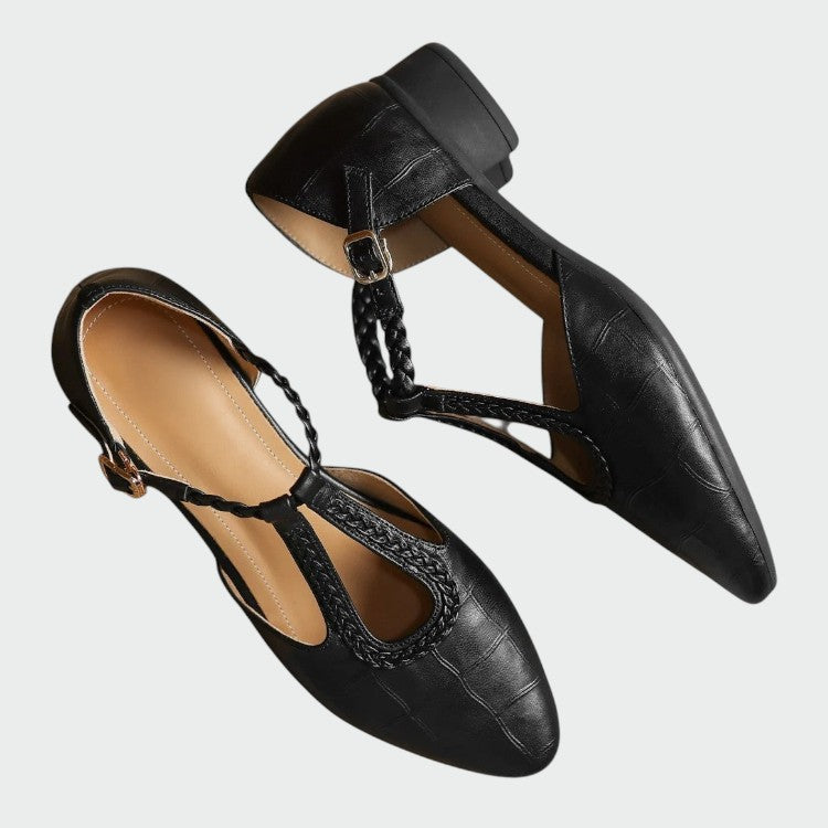 Olivia - Spidse T-Bar Mary Jane Sko