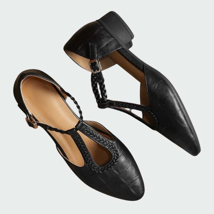Olivia - Spidse T-Bar Mary Jane Sko