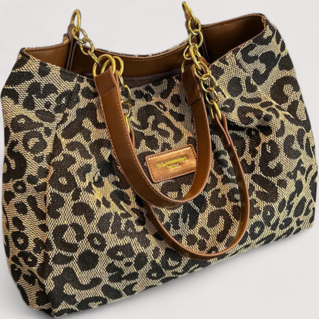Alma – Leopard Canvas Shoppingtaske