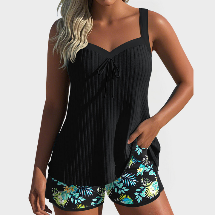 Tankini Sæt med Blomsterdesign