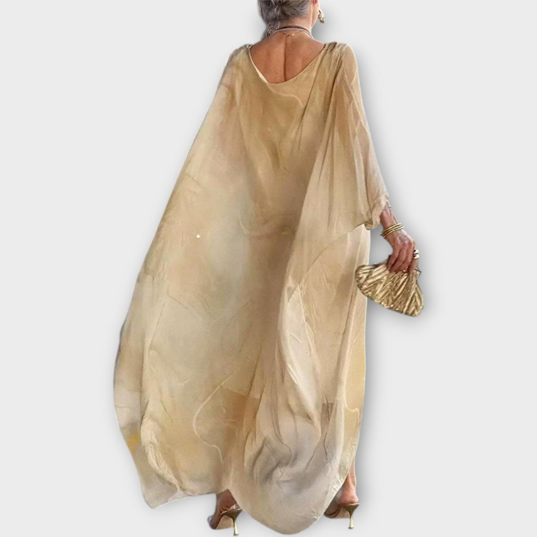 Maxi Kaftan med Gennemsigtig Struktur