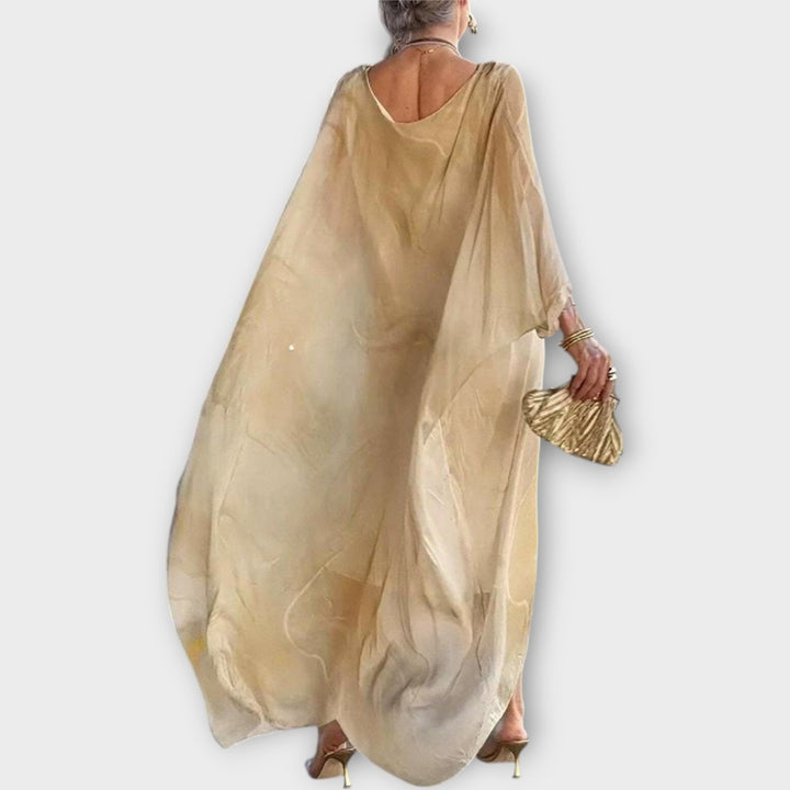 Maxi Kaftan med Gennemsigtig Struktur