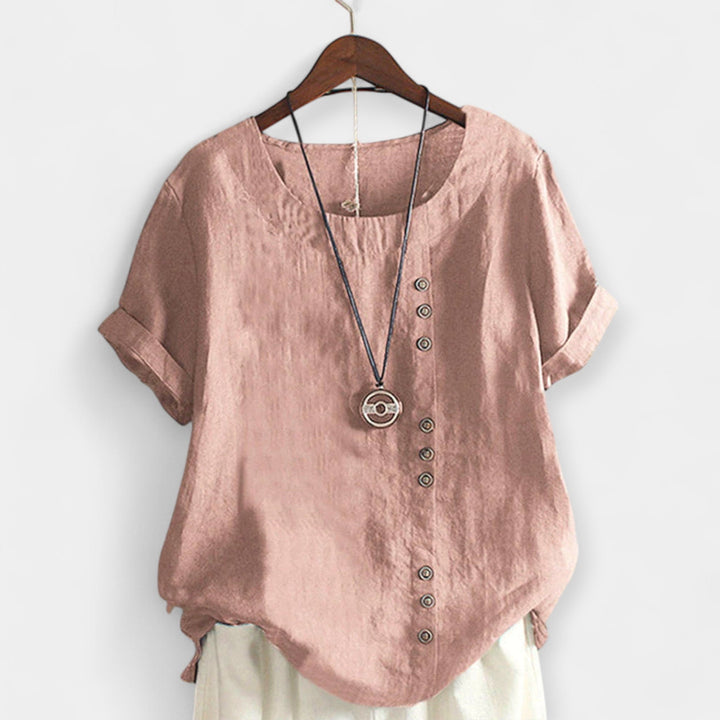 Kortærmet bluse med knapper 