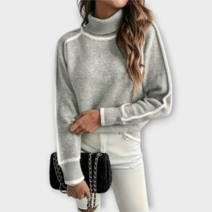 Aurora - Behagelig Sweater med Høj Krave