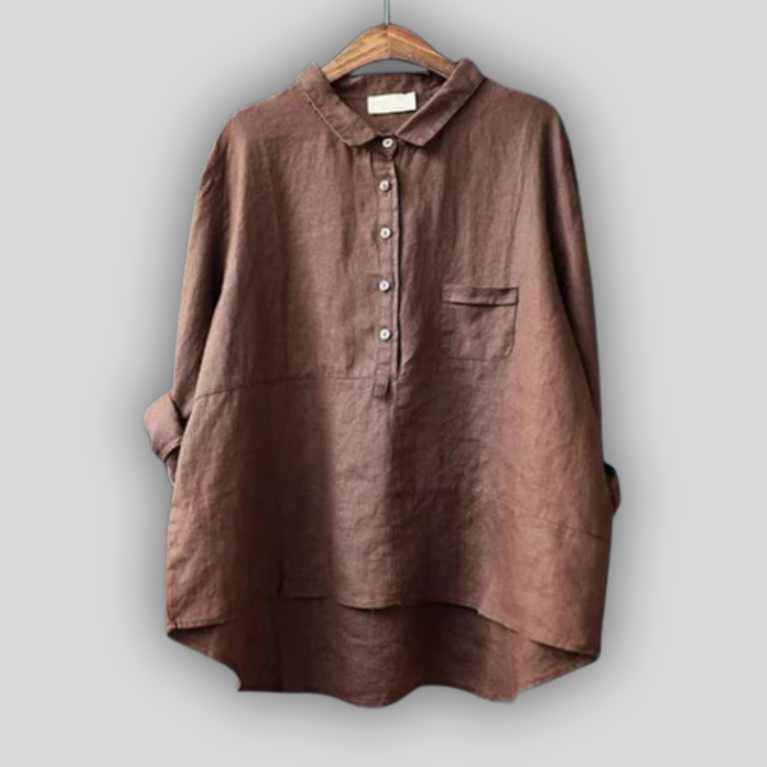 Linned Bluse Grøn Enkelhed