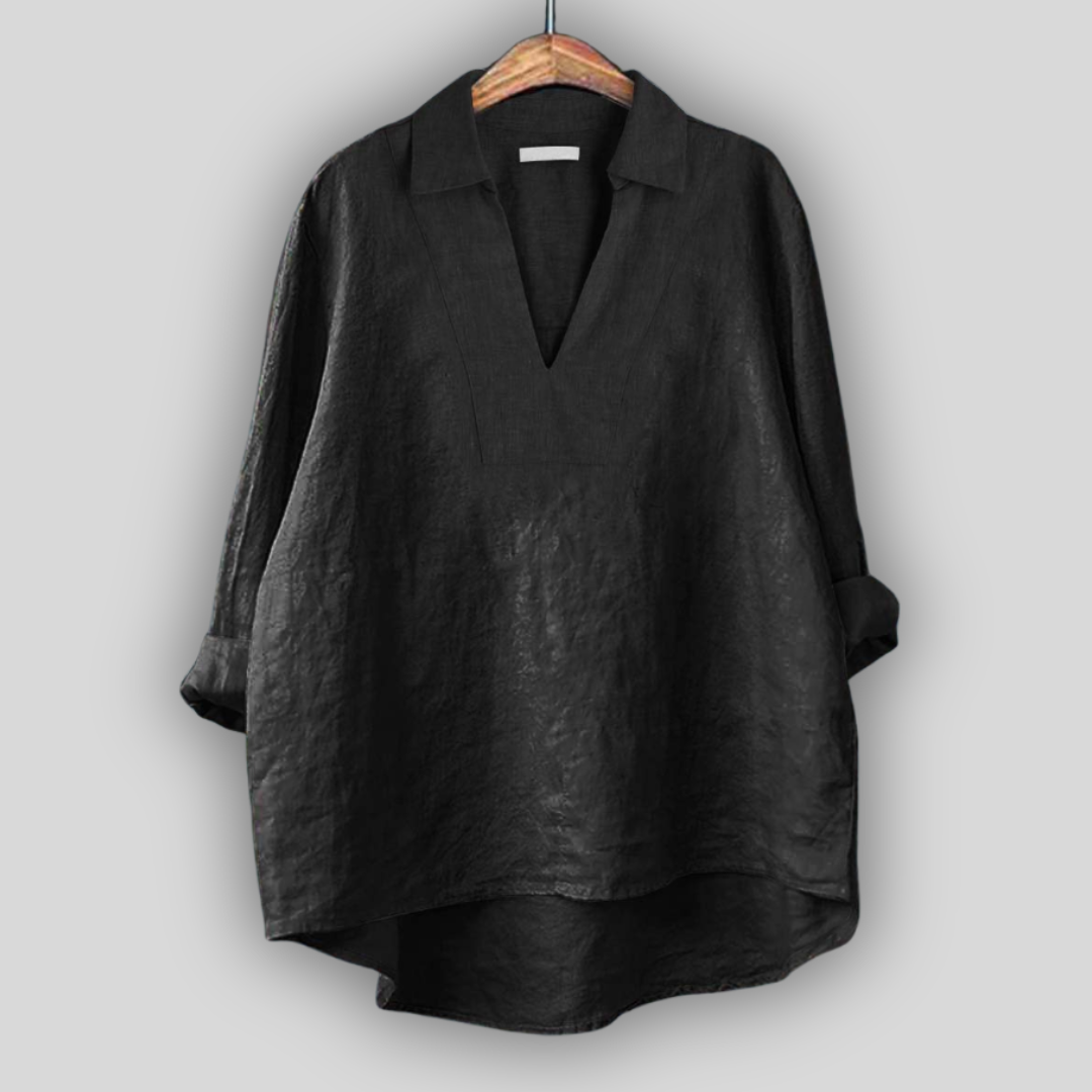 Linned Bluse Sølv Elegance