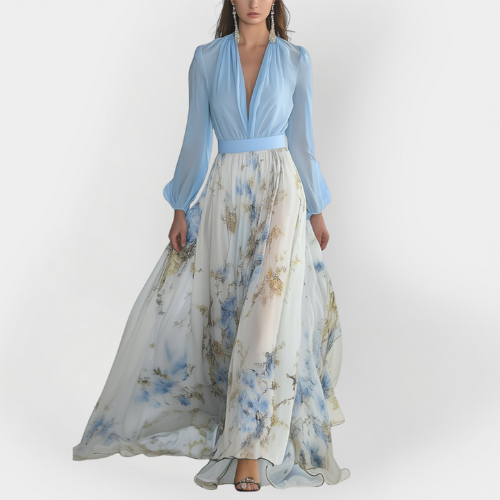 Maxi Kjole med Blomsterdesign