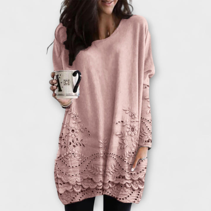 Riley – Trykt Sweater Med Broderi