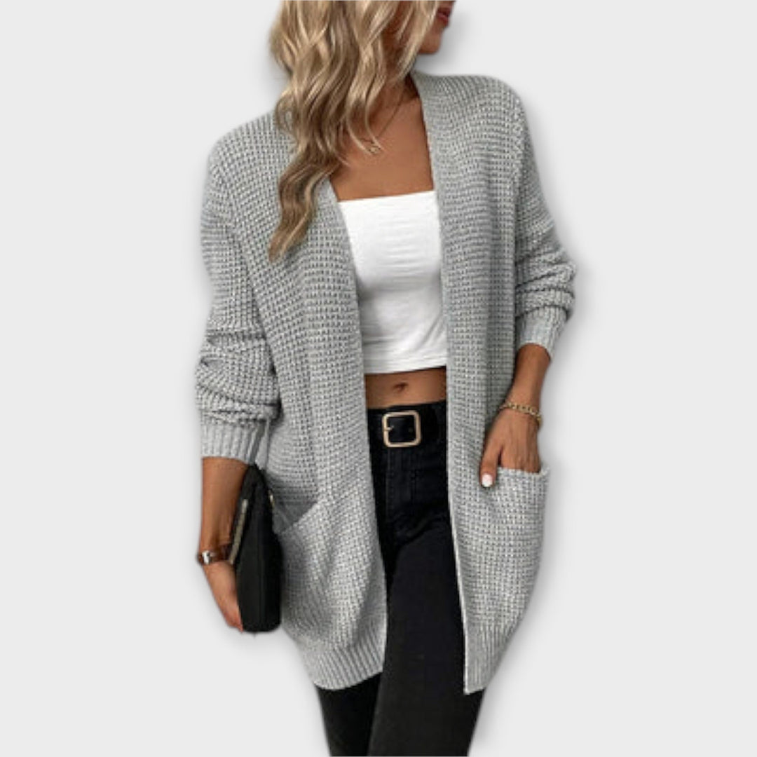 Nansy - afslappet strikket cardigan med lommer 