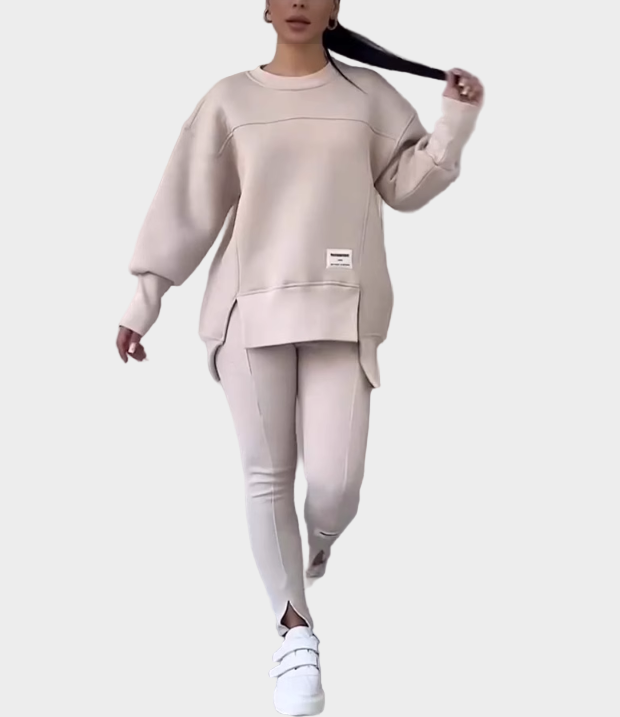 Dame Sæt Sweatshirt med Leggings og Moderne Komfort