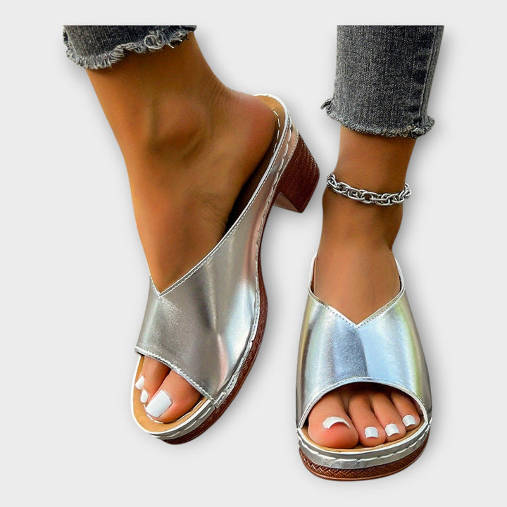 Sandaler med Tykkestøvle og Åben Hæl