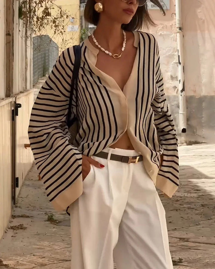 Skjorte med Stribet Elegant Stil