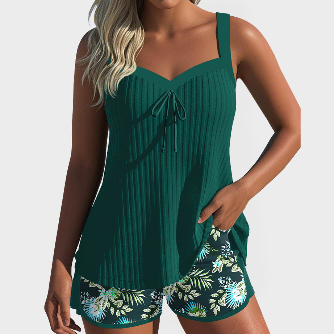 Tankini Sæt med Blomsterdesign