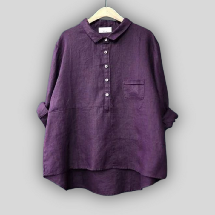 Linned Bluse Grøn Enkelhed