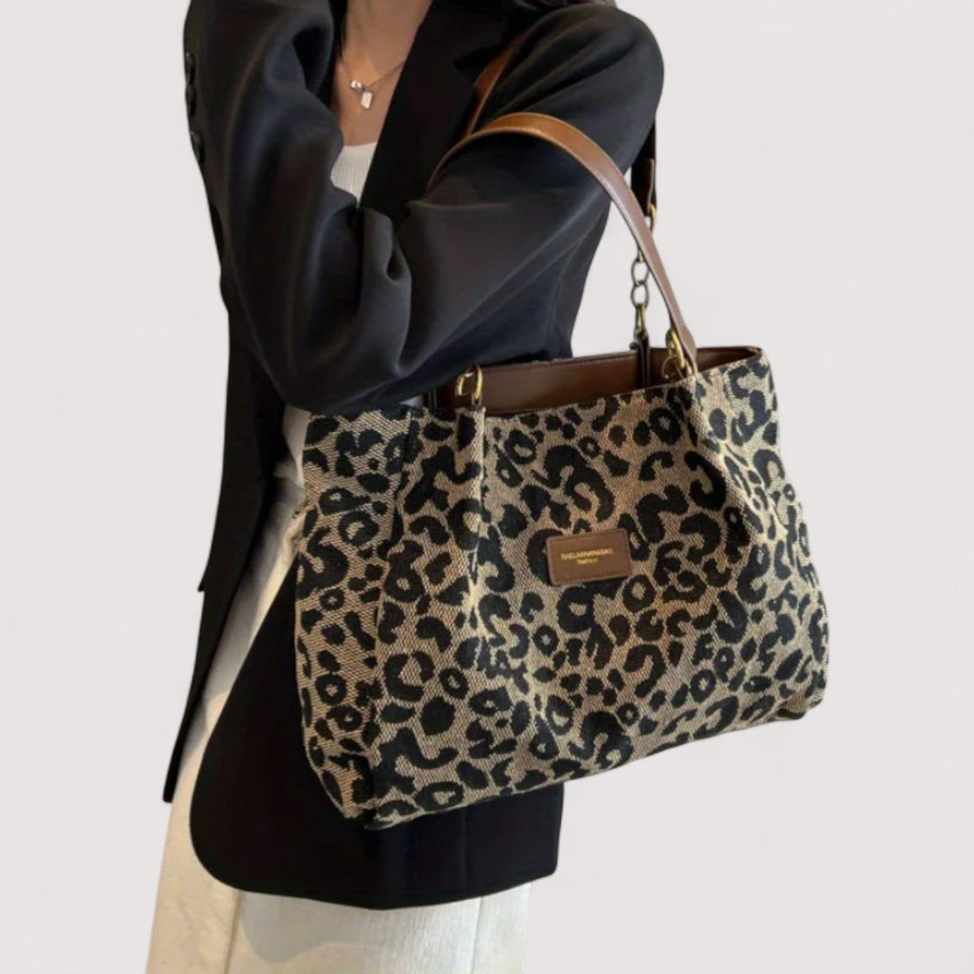Alma – Leopard Canvas Shoppingtaske