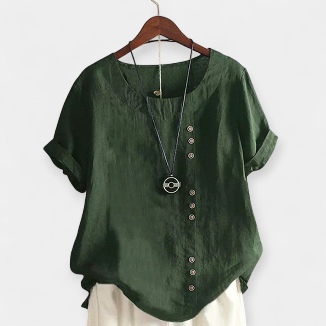 Kortærmet bluse med knapper 