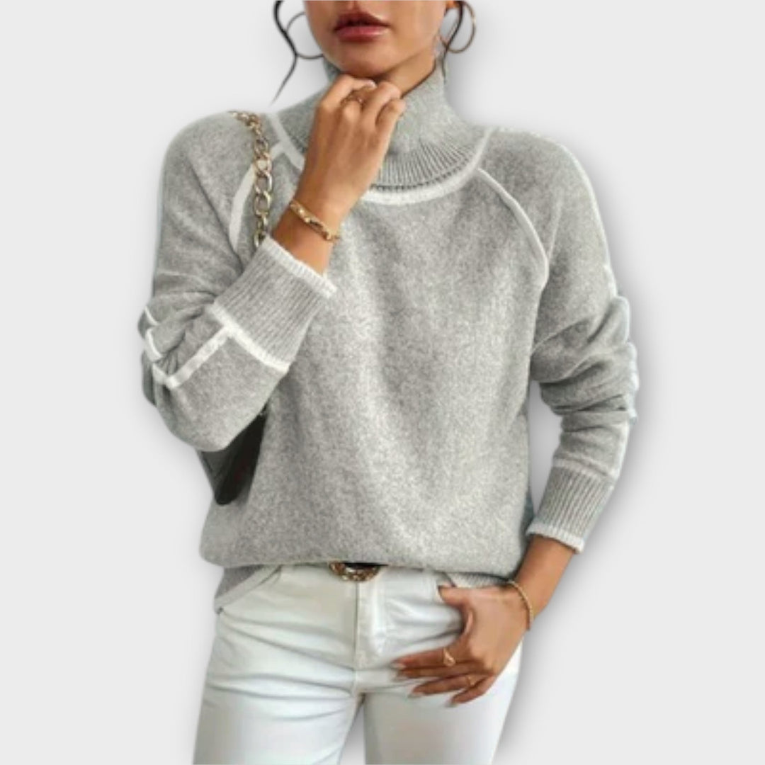 Aurora - Behagelig Sweater med Høj Krave